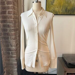 Helmut Lang Cream Button-Down Women's Shirt